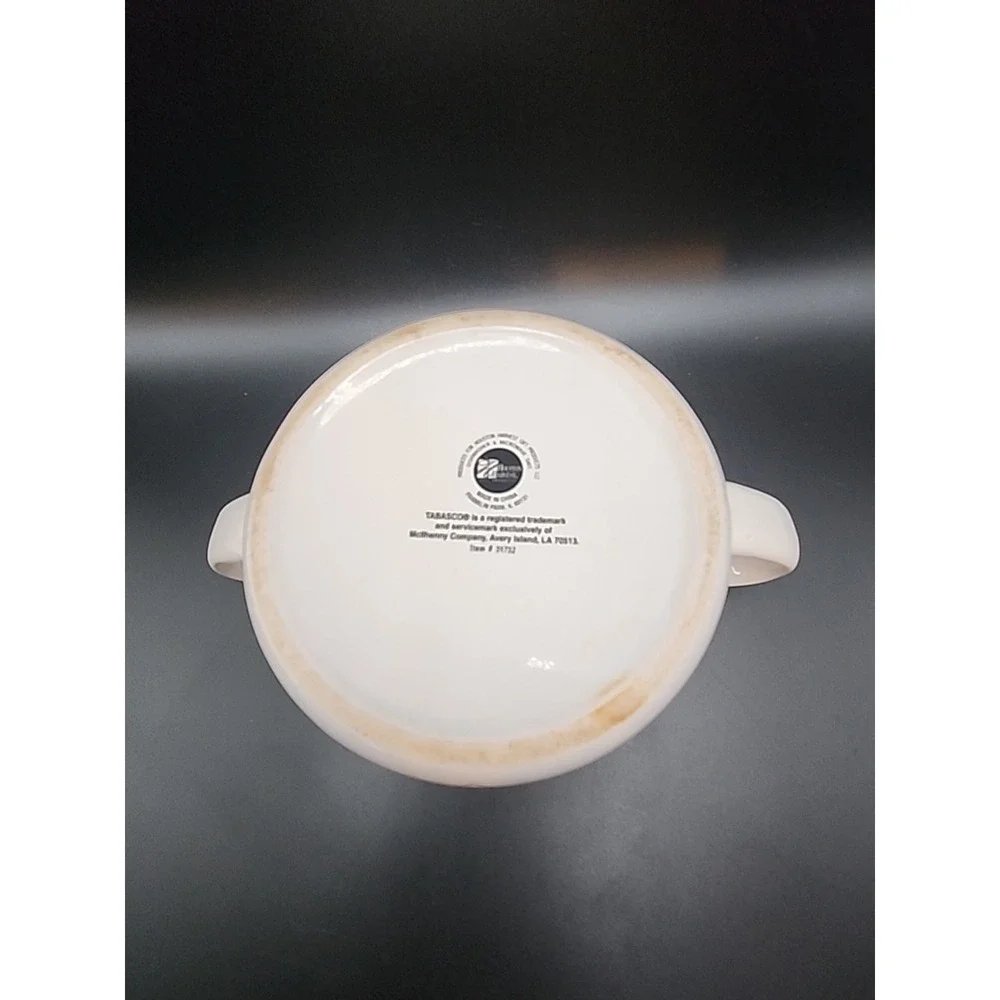 Vintage Tabasco Chili Ceramic Bowls Set Of 2 With‎ Double Handles